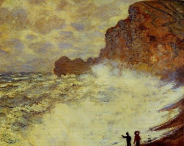 tiempo Pintura al %C3%B3leo - Clima tormentoso en Etretat Claude Monet